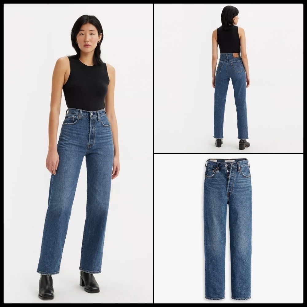 Levi's | Women's Ribcage Straight Ankle Highest Rise Dark Wash Jeans
